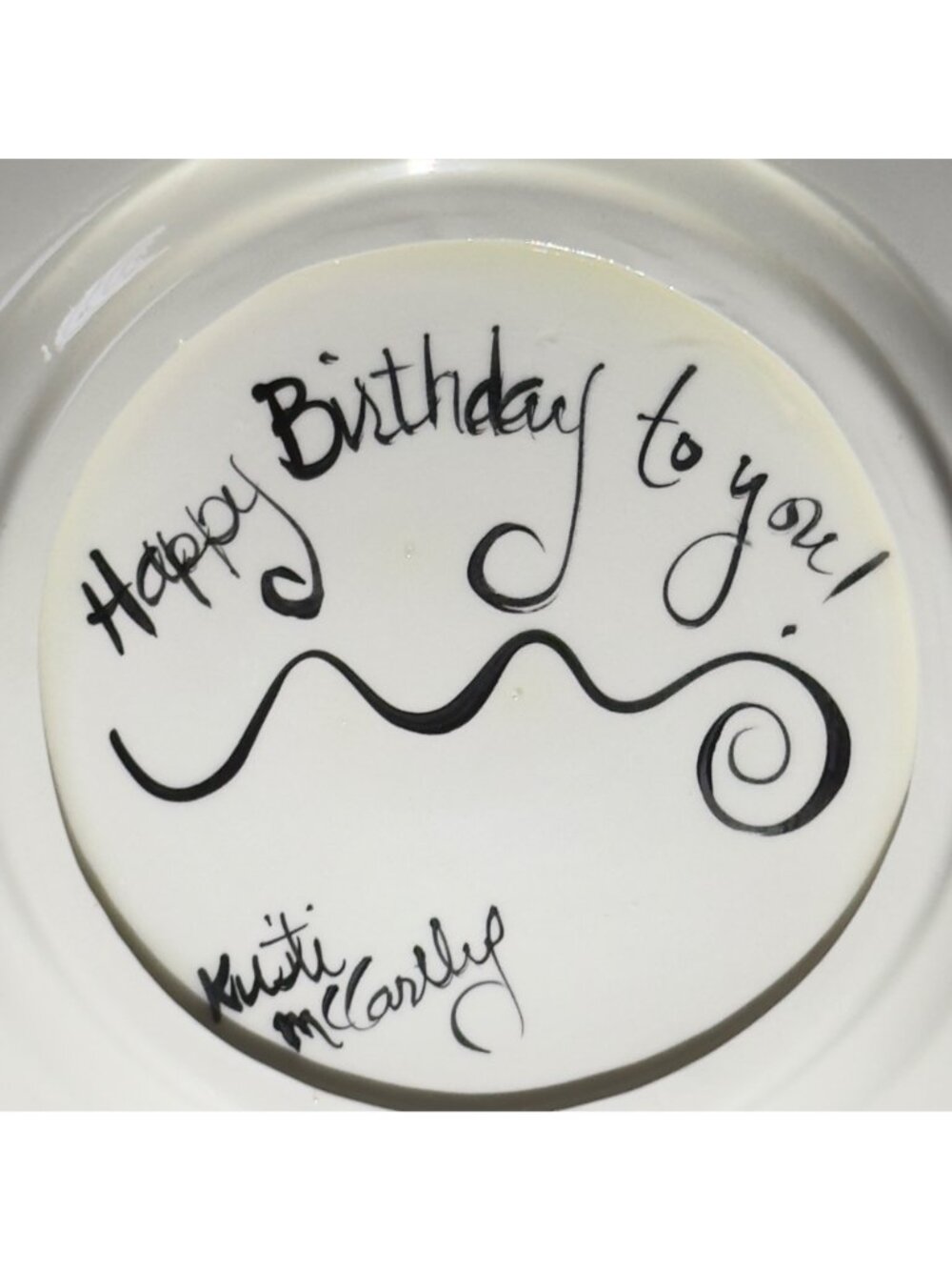 Happy Birthday Plate By Kristi McCartly Hand-Painted Ceramic 12.25" . Multicolor - Picture 10 of 12